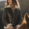 Aviator Womens Brown Shearling Jacket Western Outfitters Lifestyle 001