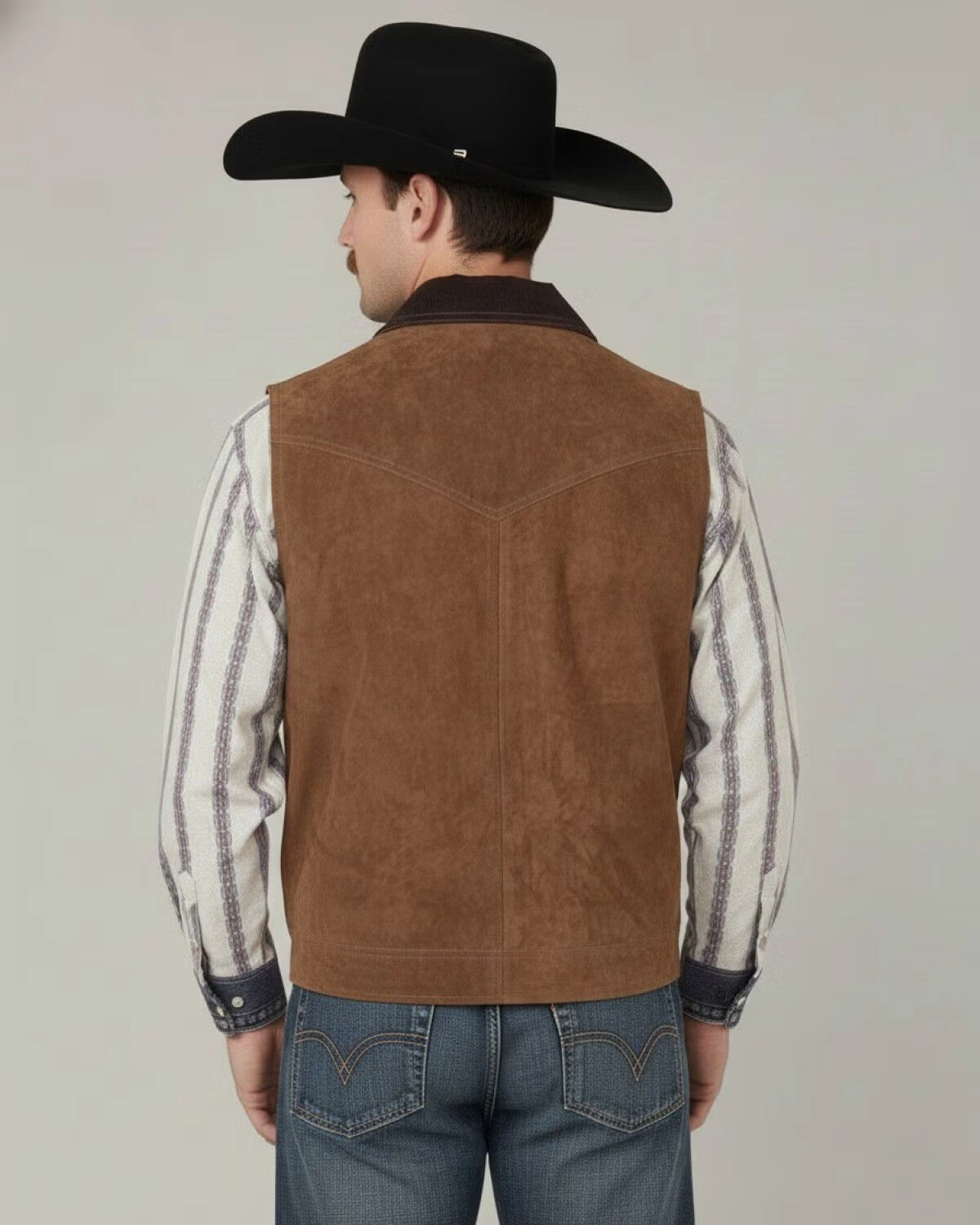 Alternative view of Men's Heritage Concealed Suede Leather Vest